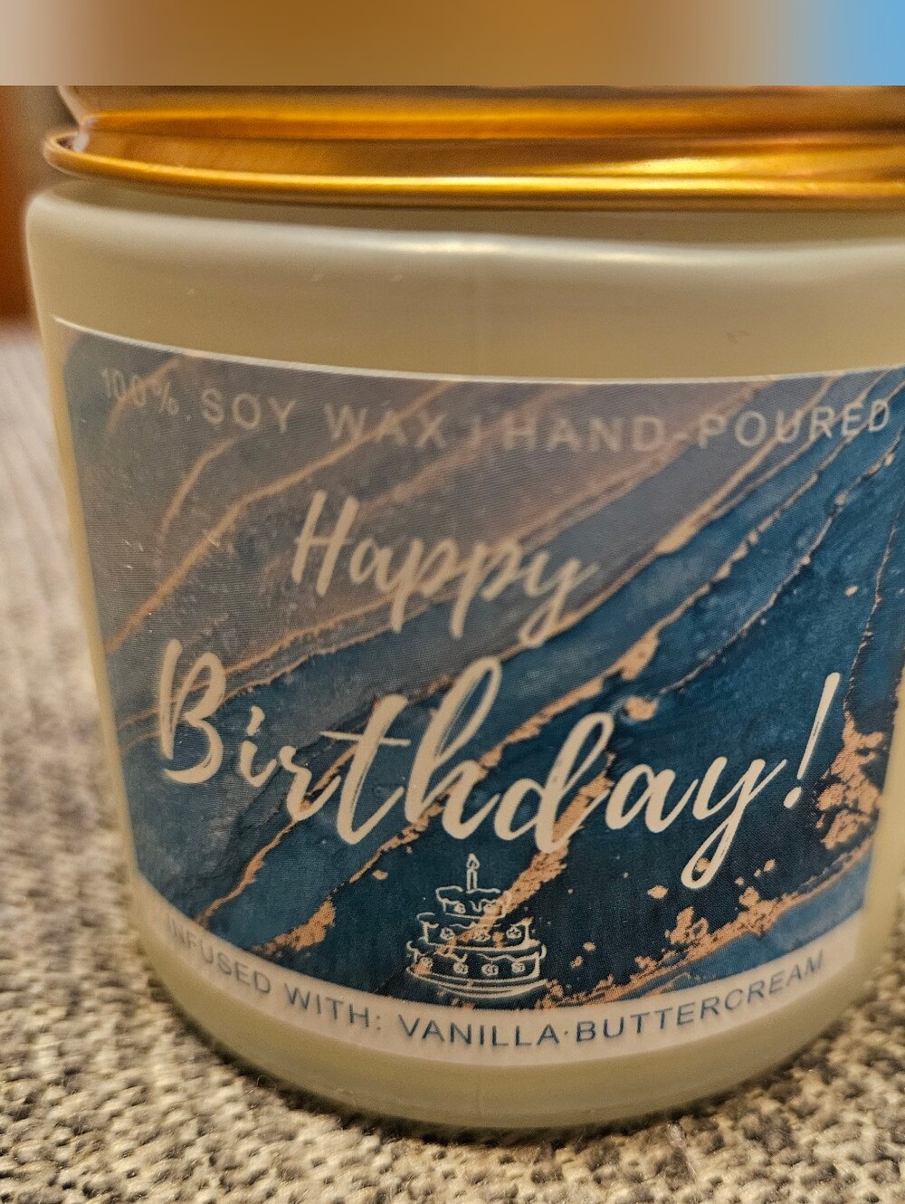 NEW Happy Birthday 100% soy wax candle infused with vanilla buttercream
